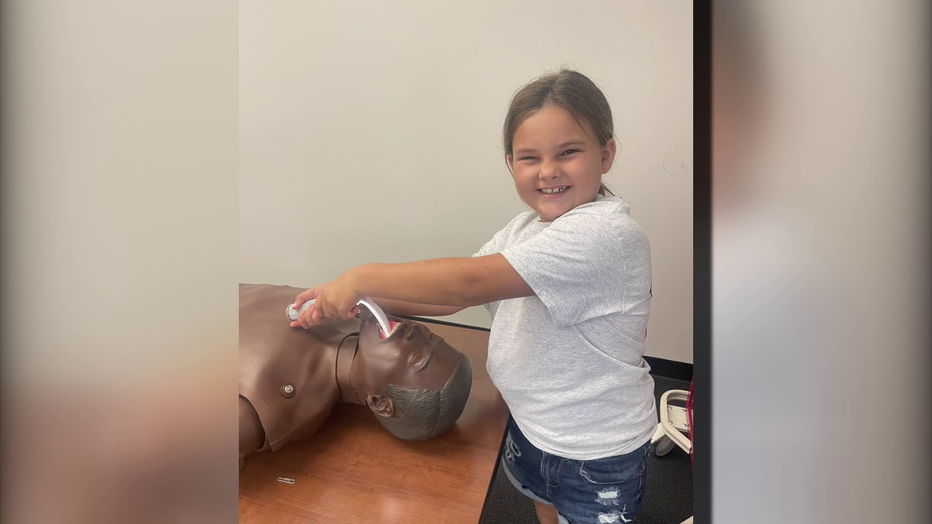 Photo: Paisley Varner learning CPR
