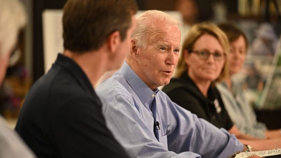 Biden surveys Kentucky flood damage, pledges more help as state braces for storms