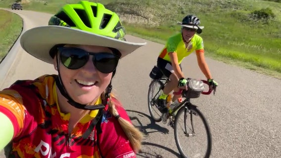 Father, daughter ride bikes across country for veterans
