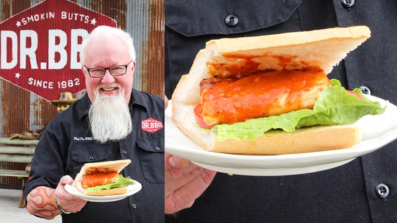Dr. BBQ's grilled mahi-mahi sandwiches with Florida orange barbecue sauce