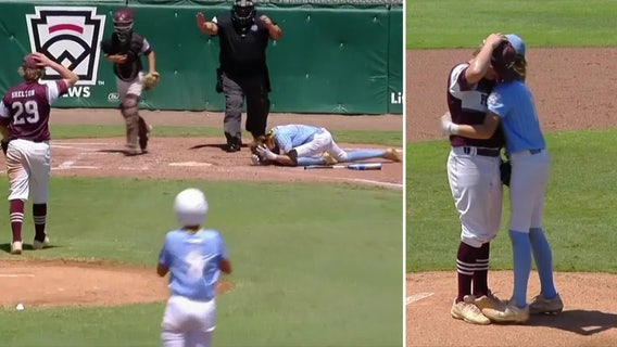 Little League batter comforts distraught pitcher who accidentally hit him in the head
