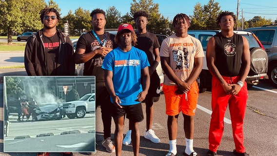 Georgia high school football players save woman involved in car crash