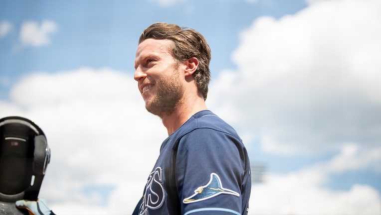 Photo: Brett Phillips looks on during a game against the Boston Red Sox on July 4, 2022 at Fenway Park.