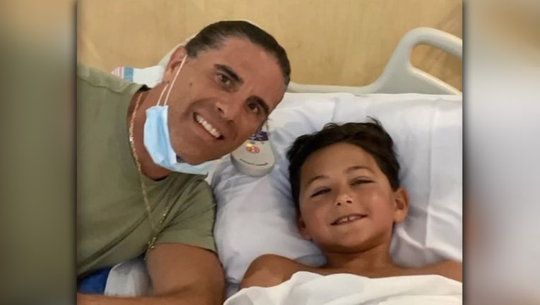 Photo: 10-year-old Jameson Reeder Jr. recovers in the hospital after having part of his leg amputated following a shark attack in the Florida Keys.