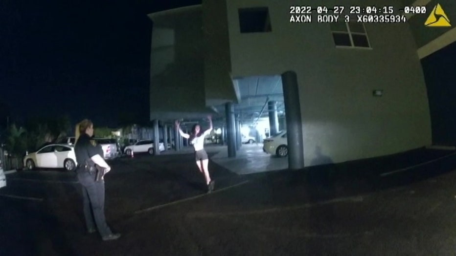 Amy Harrington gave deputes quite a performance when she broke out in dance during a field sobriety test following a car crash. Credit: Pinellas County Sheriff's Office
