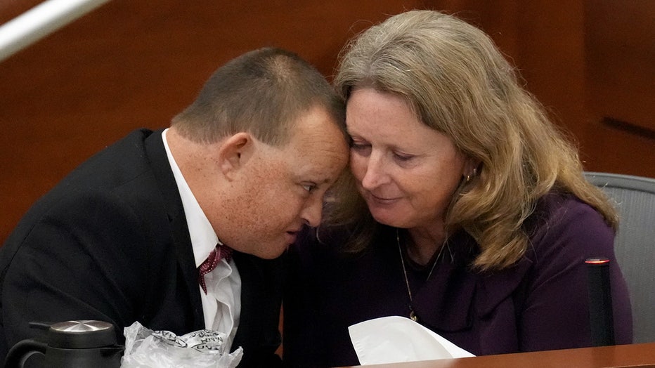 Photo: Corey Hixon leans in close to his mother, Debbie Hixon, while giving his victim impact statement during the penalty phase of the trial of Marjory Stoneman Douglas High School shooter Nikolas Cruz at the Broward County Courthouse August 4, 2022 in Fort Lauderdale, Florida. Hixon's husband and Coreys' father, Christopher, was killed in the 2018 shootings.