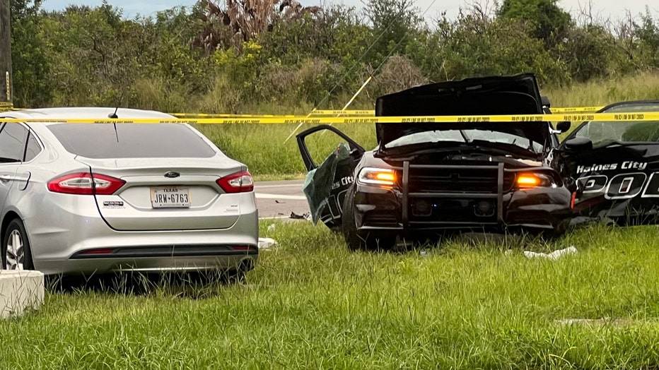 Two Haines City police officers were seriously injured in a crash while chasing a teen they say pointed a rifle at them during a traffic stop. Courtesy: Haines City Police Department.