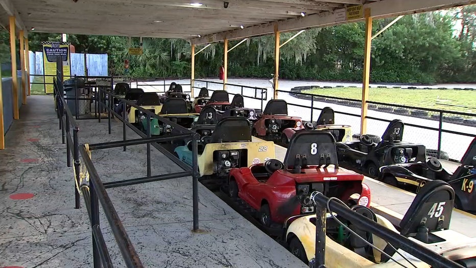 Photo: Line of go-karts at Grand Prix Tampa