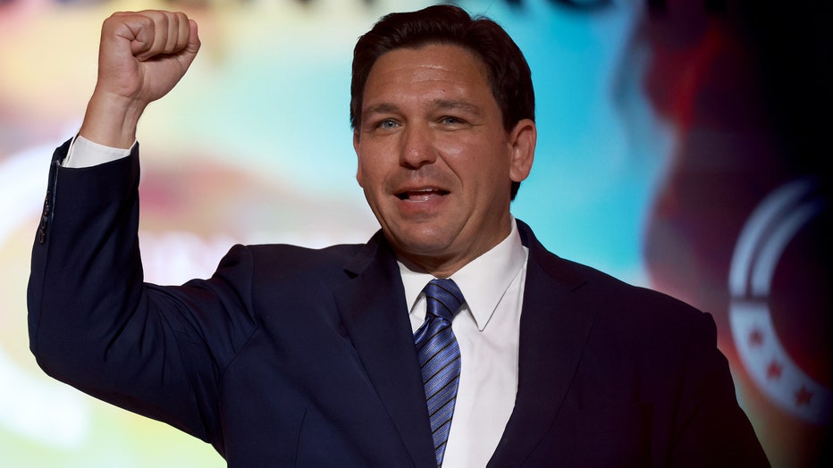Florida Gov. Ron DeSantis speaks during the Turning Point USA Student Action Summit held at the Tampa Convention Center on July 22, 2022 in Tampa, Florida. The event features student activism and leadership training, and a chance to participate in a series of networking events with political leaders.