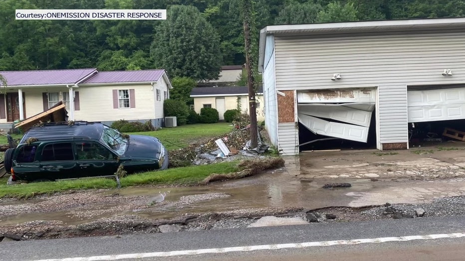 Damaged car and home in Kentucky. 