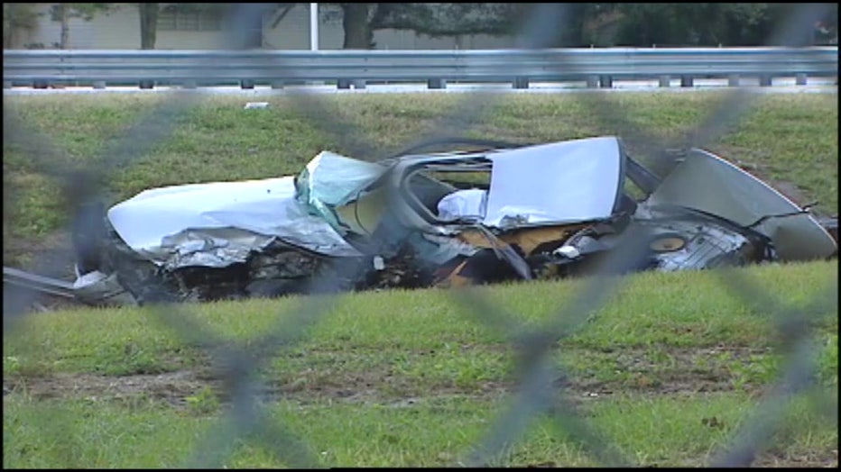 Car after John Templeton said he hit crashed while driving drunk. 