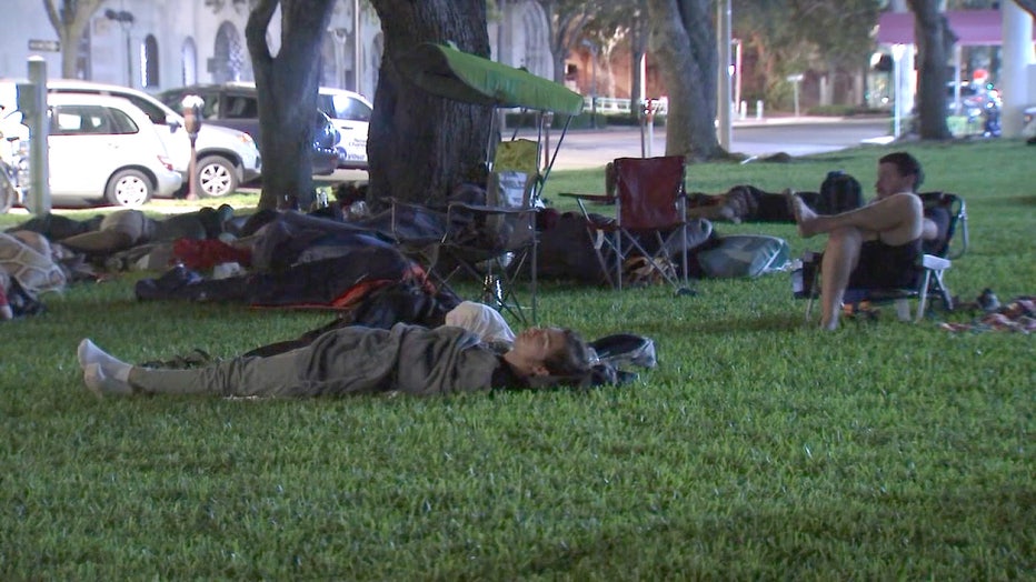 Photo: Protesters sleep across St. Pete City Hall during the first week of August