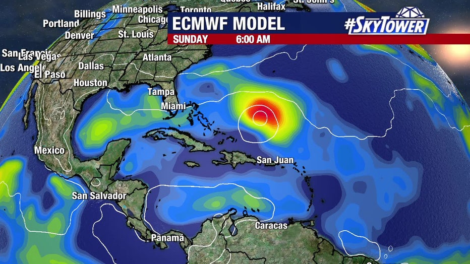 Photo: European model shows location of Invest 91L by Sunday