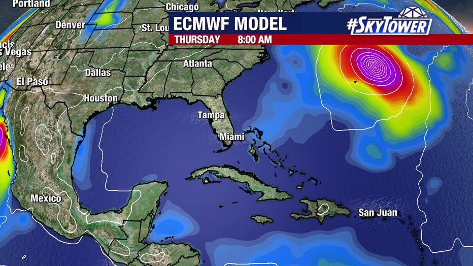 Photo: European model shows location of Invest 91L by next Thursday