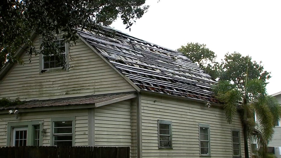 Photo: Roof damage to Ybor City home following storm