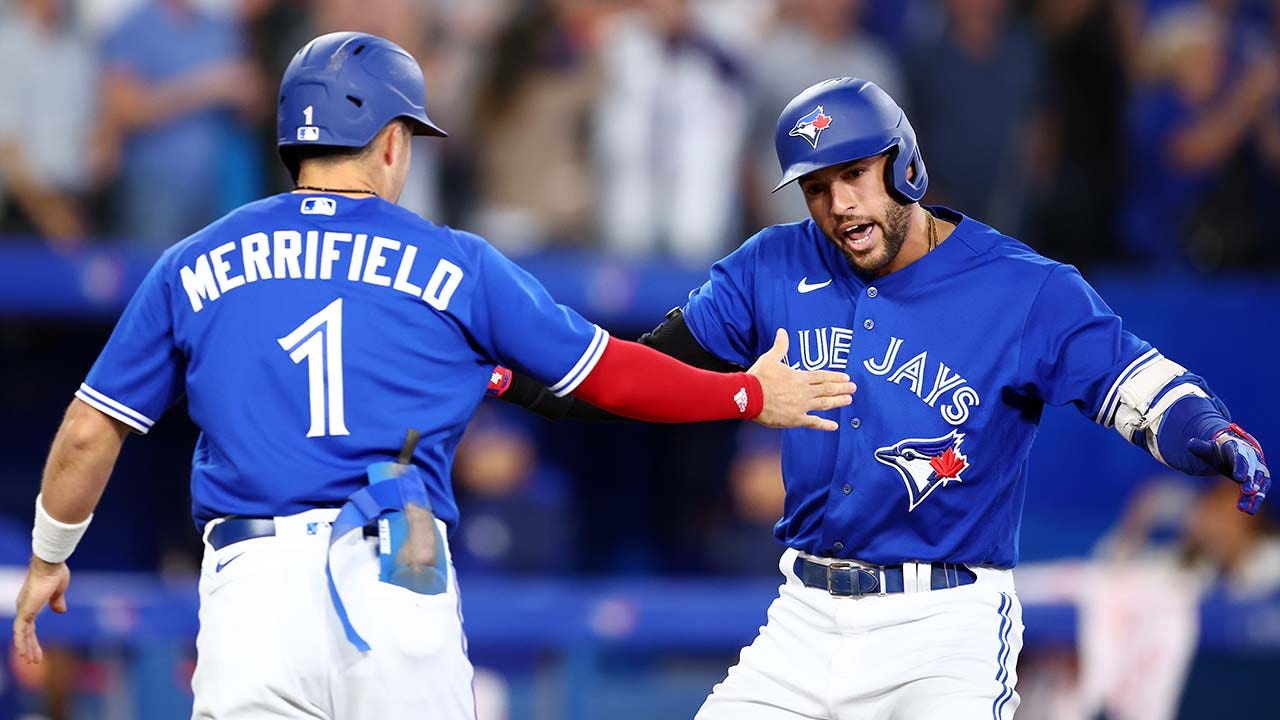 Matt Chapman of the Toronto Blue Jays celebrates with first base News  Photo - Getty Images