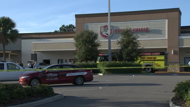 Gunfire erupts at Brandon Chuck E. Cheese moments before vehicle crashes into building