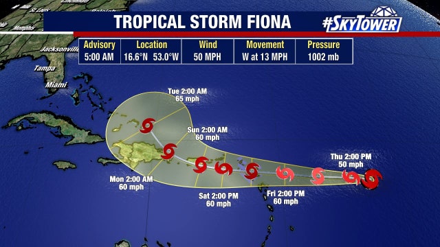 Tropical Storm Fiona forms, aiming for Puerto Rico this weekend