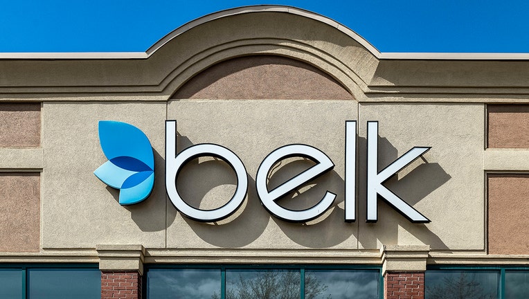 Photo: Exterior of a Belk department store.