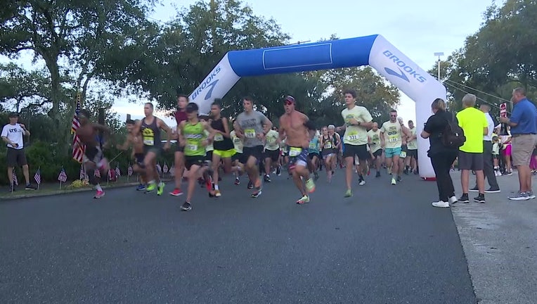 Runners leave the start line for the Ultimate Run. 