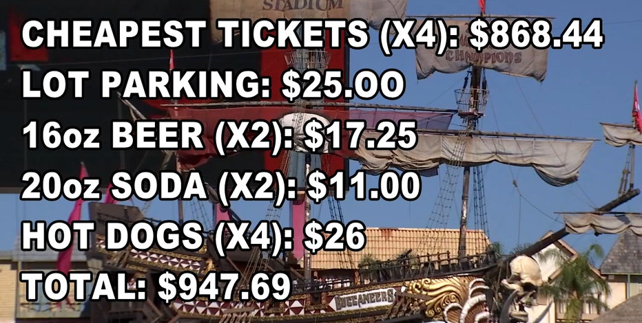 cost of bucs season tickets