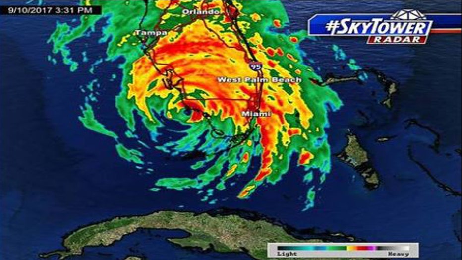 Satellite image of Hurricane Irma in 2017.
