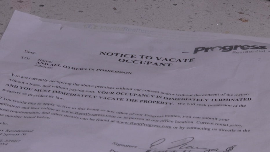 Photo: Notice to vacate sent to the Gonzalez family