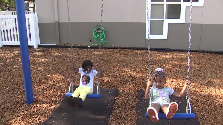 Children on swings