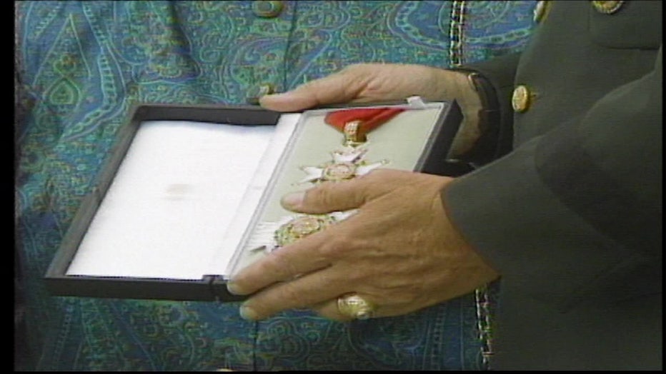 General Schwarzkopf was knighted by Queen Elizabeth during her 1991 visit to Tampa.