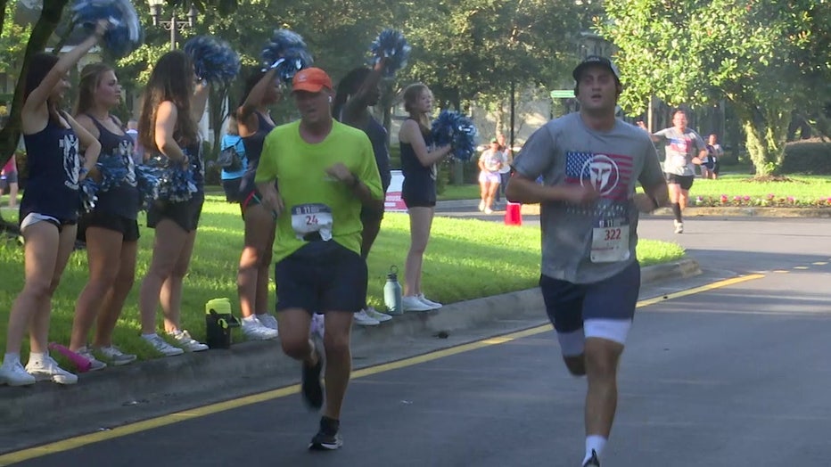 More than 600 runners rook part in a race to mark the 21st anniversary of 9/11.