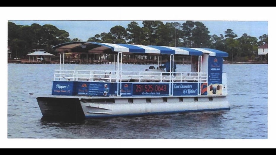 A water taxi on the water.