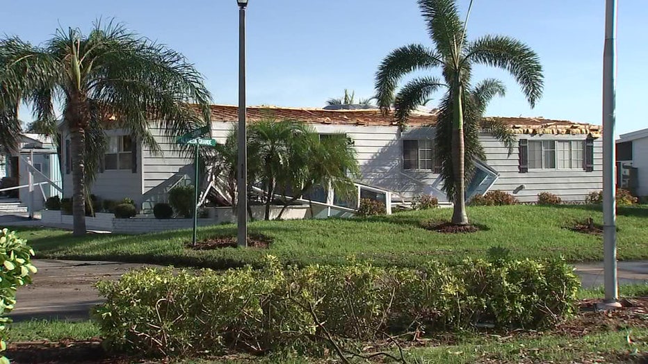 Damage in Englewood caused by Hurricane Ian. 