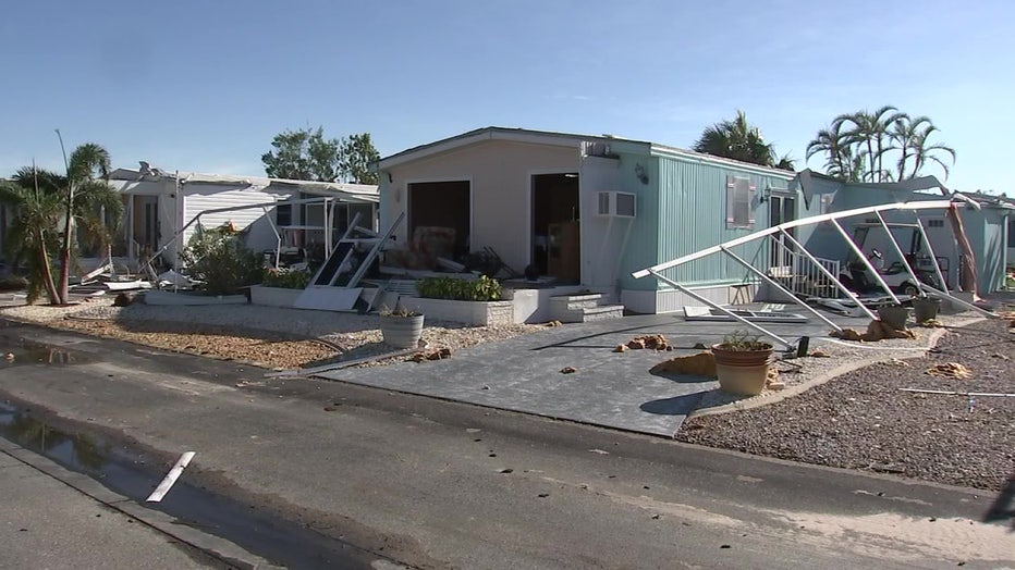 Damage in Englewood caused by Hurricane Ian. 