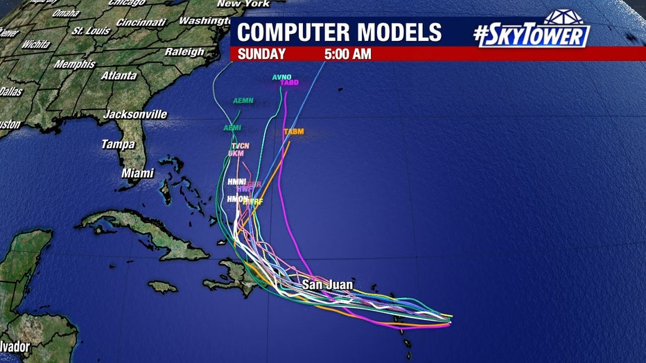 Photo: Tropical Storm Fiona spaghetti models