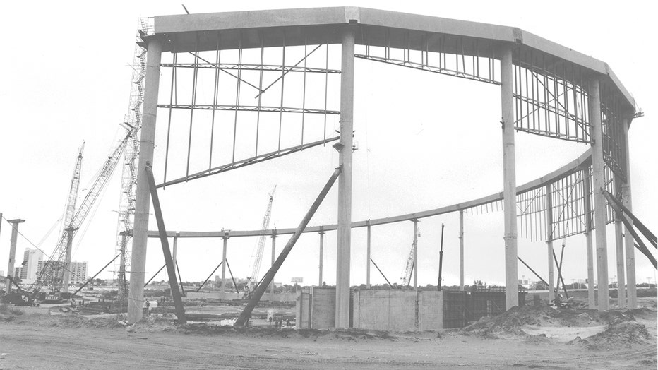 Photo: The early construction days of the Florida Suncoast Dome 