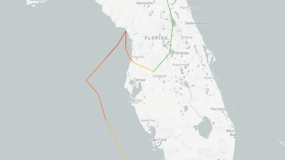 Photo: The track of Hurricane Easy in 1950. 