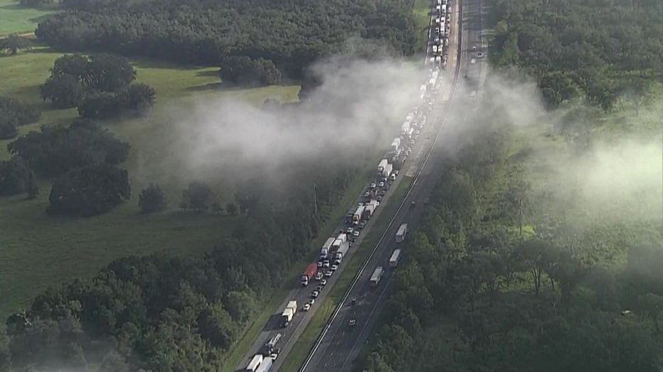 Photo: Traffic backed up for miles following I-75 crash in Brooksville.