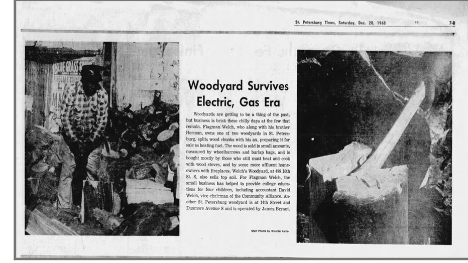 Photo: This blurb in the St. Petersburg Times discusses Ken Welch's uncle's woodyard. It was published on Dec. 28, 1968.