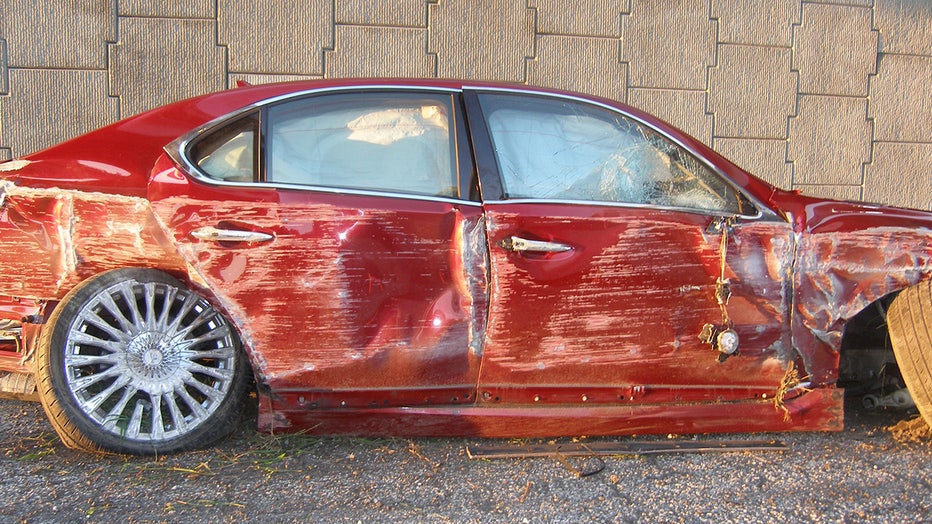 Photo: Lexus sedan involved in Tuesday fatal crash on Interstate 4 in Polk County.