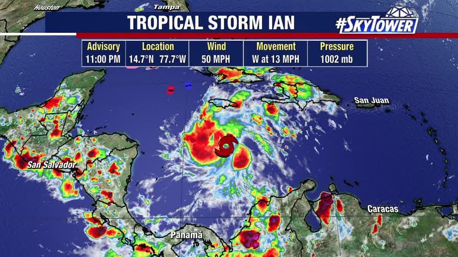 Tropical Storm Ian Forecast To Become Hurricane Sunday As It Tracks ...