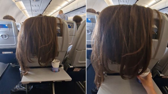 Just 'plane' bad etiquette: Airline passenger drapes her long, thick hair over the back of her seat