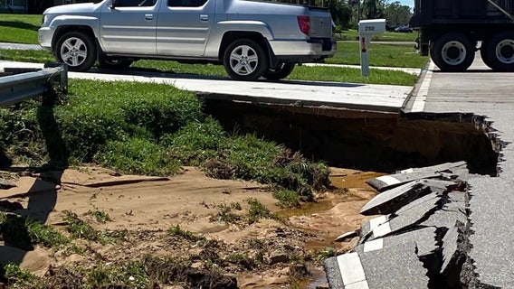 Road repairs underway in North Port after Hurricane Ian floodwaters cause damage