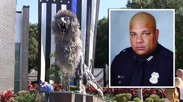 Symbol of strength: Massive lion memorializes officer who died saving others