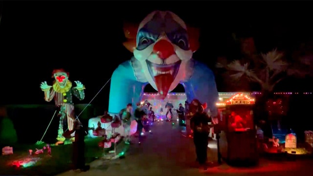 Clearwater man fights fear of clowns by creating front yard display filled with them for Halloween