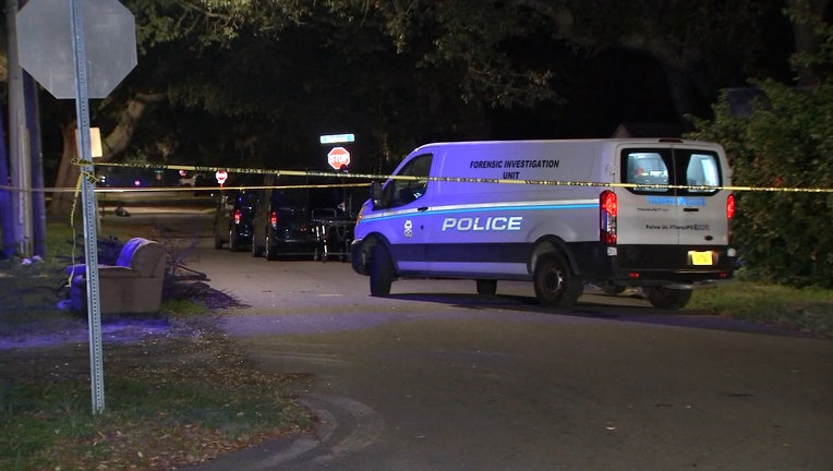 Scene of shooting death along Hamner Avenue on the morning of Oct. 28, 2022.