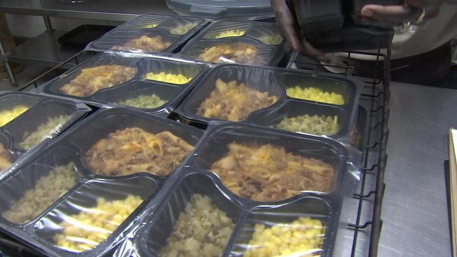 Packaged meals delivered by Meals on Wheels.