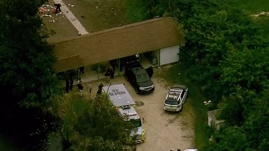 Photo: Aerial image of emergency vehicles responding to Customs and Border Protection officer accidentally shot at a South Florida shooting range.