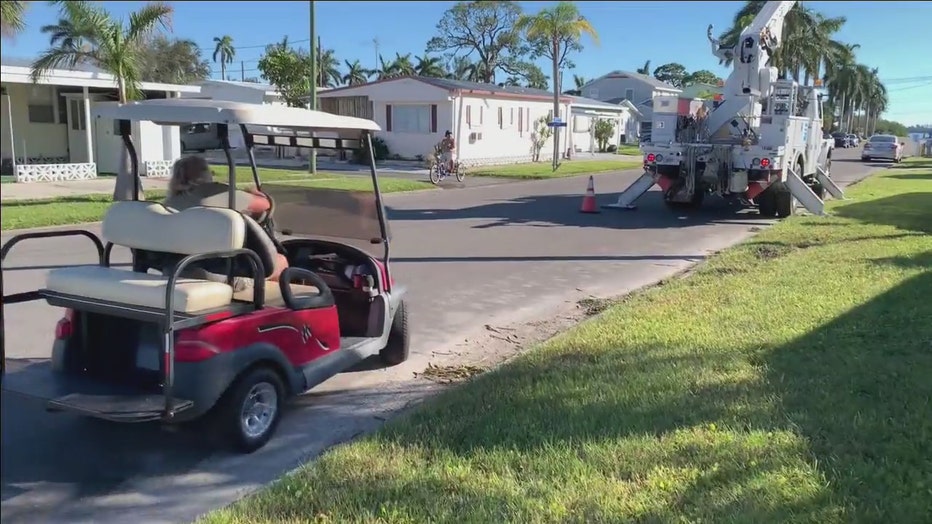 Crews from Illinois, Kansas and Pennsylvania helped restore power in Florida