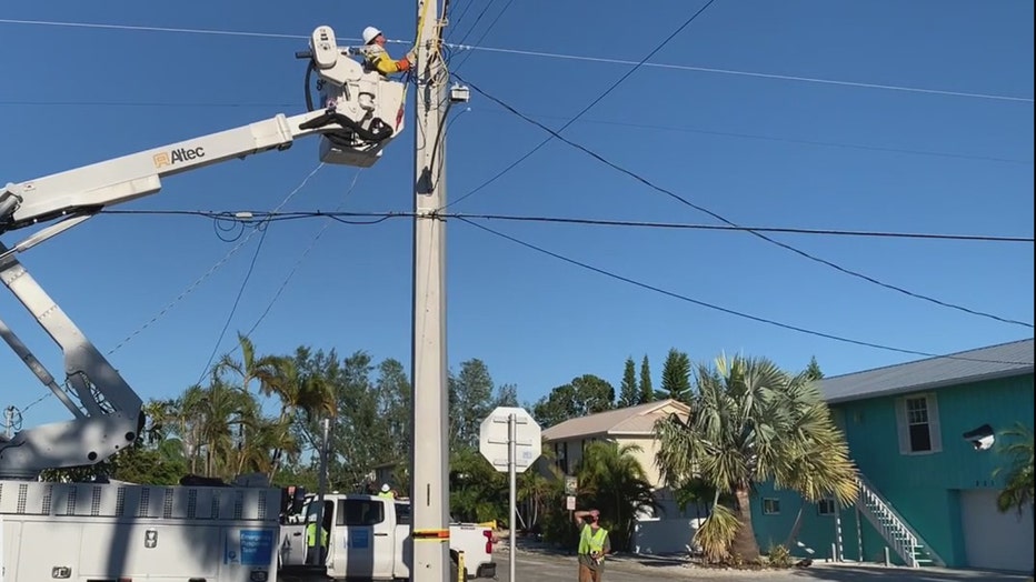 Crews from Illinois, Kansas and Pennsylvania helped restore power in Florida