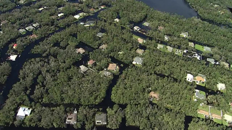 Entire neighborhoods were inundated by floodwaters after Hurricane Ian